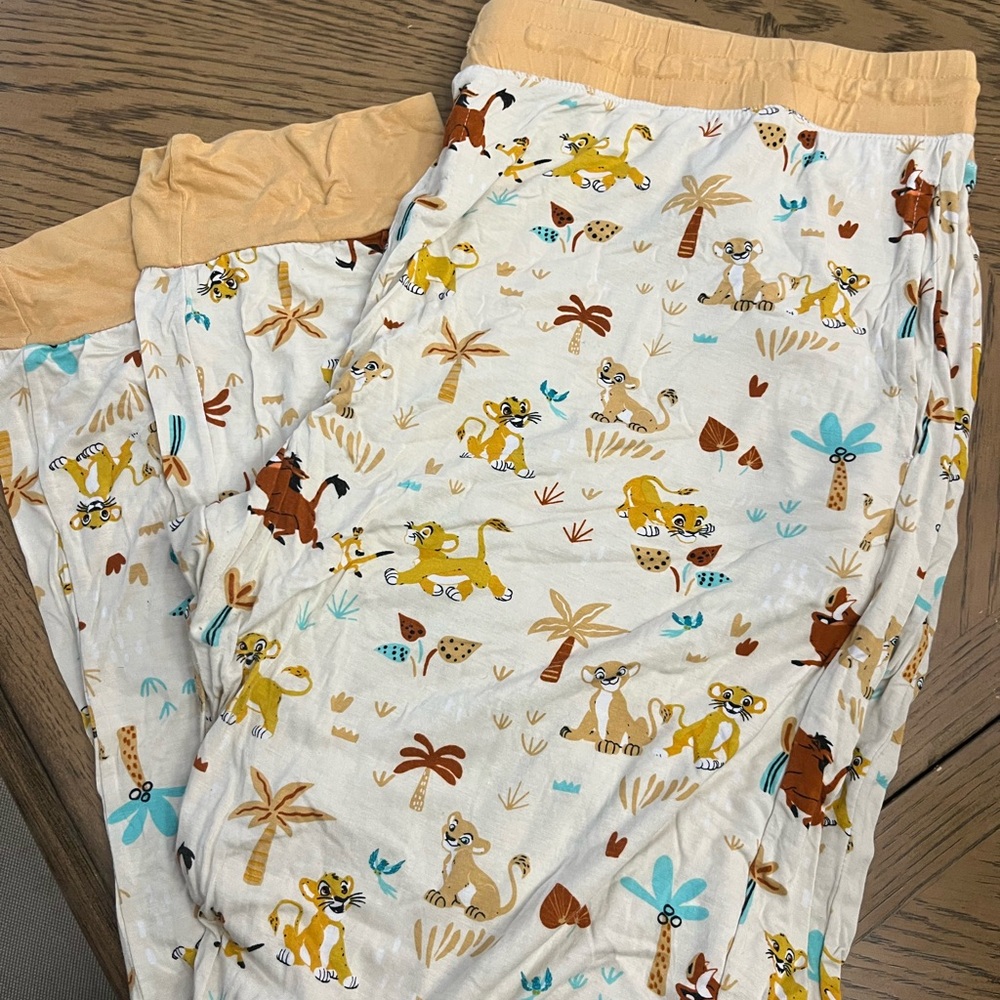 Kids Pajamas with Lion Print - Cream and Tan